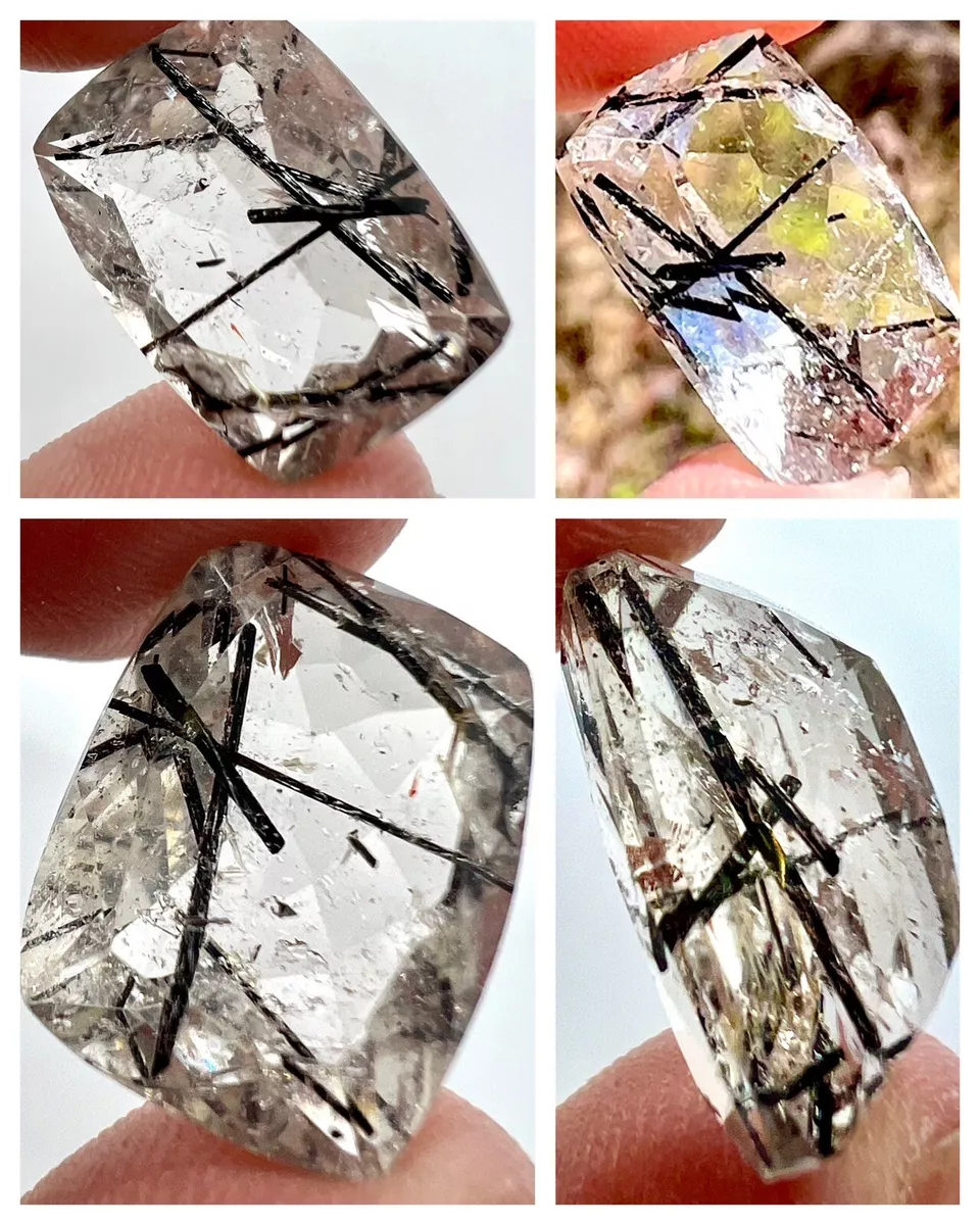 Clear quartz with black tourmaline needles sale