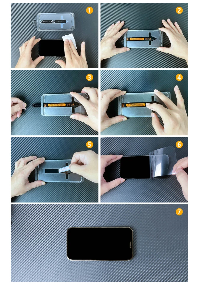 2x Real Glass For iPhone 15 14 13 12 Pro Max Armor Screen Protector With Attachment Aid - Image 3 of 4