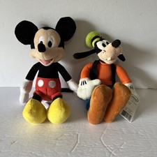 Disney Collection Goofy with tags and Mickey Mouse 10" Plush Stuffed Toy Lot