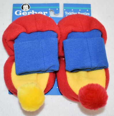 Gerber Slippers Multi-Color Clown Size 18 to 24 Months Boy's New Vintage