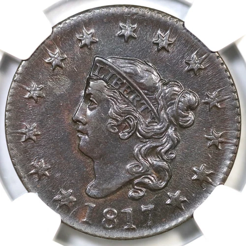 1817 N-8 R-2 NGC AU 55 Matron or Coronet Head Large Cent Coin 1c