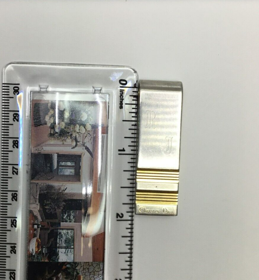 Vintage Christian Dior Gold Tone & Silver Tone Money Clip 2