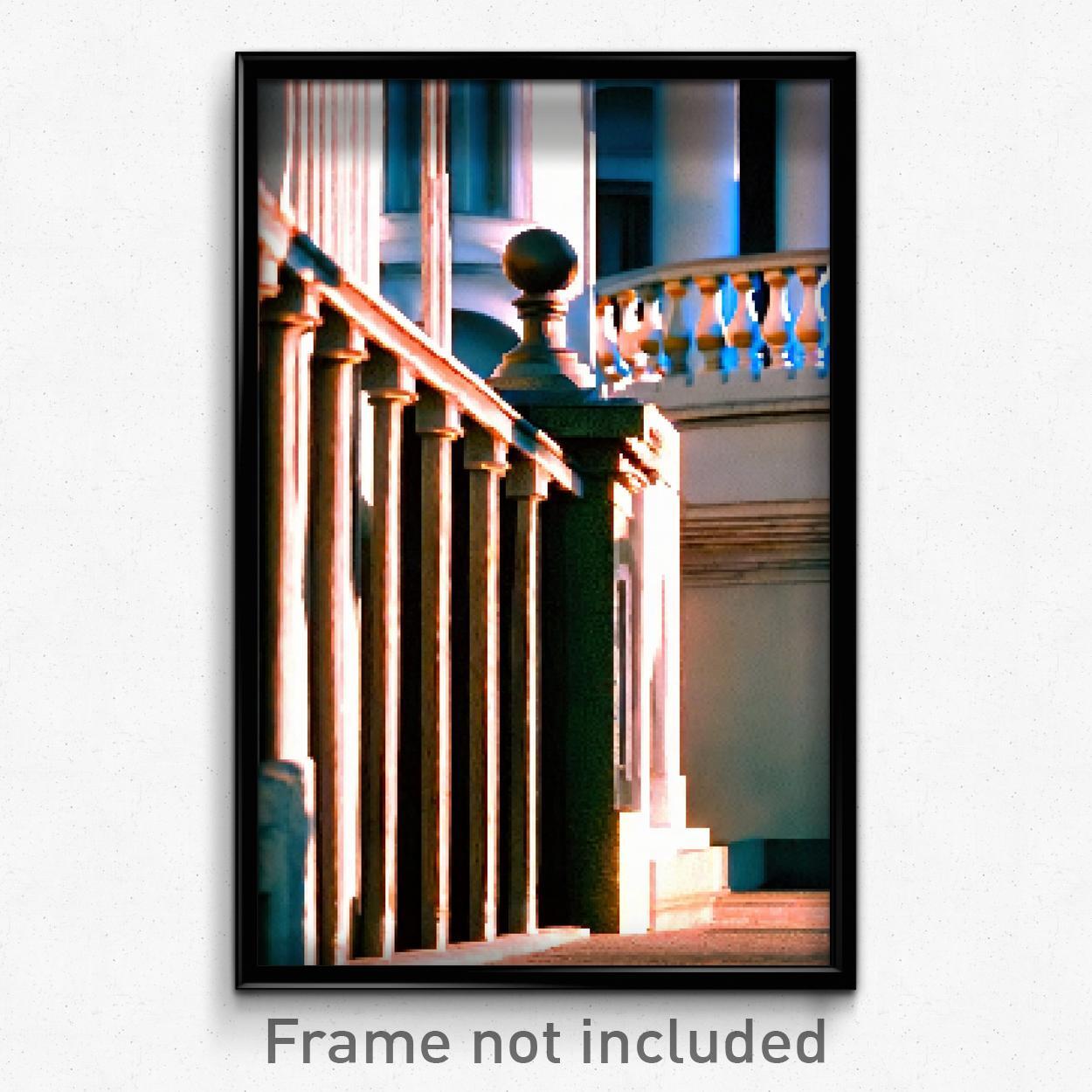 8 Bit Psychedelic Pixel Art Poster of Unknown Balustrade Video Game Print