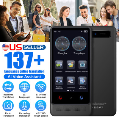 Wi-Fi Two-Way Real-Time Online + Offline Translator 137 Language Touch Screen US