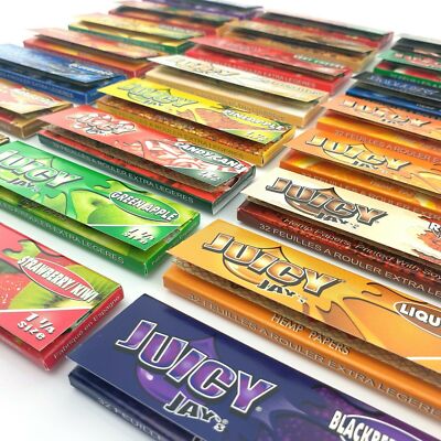 Juicy Jays 1 1/4 1,25 Blättchen mit fruchtigem Geschmack Premium Geschmack 1 3 12 Box