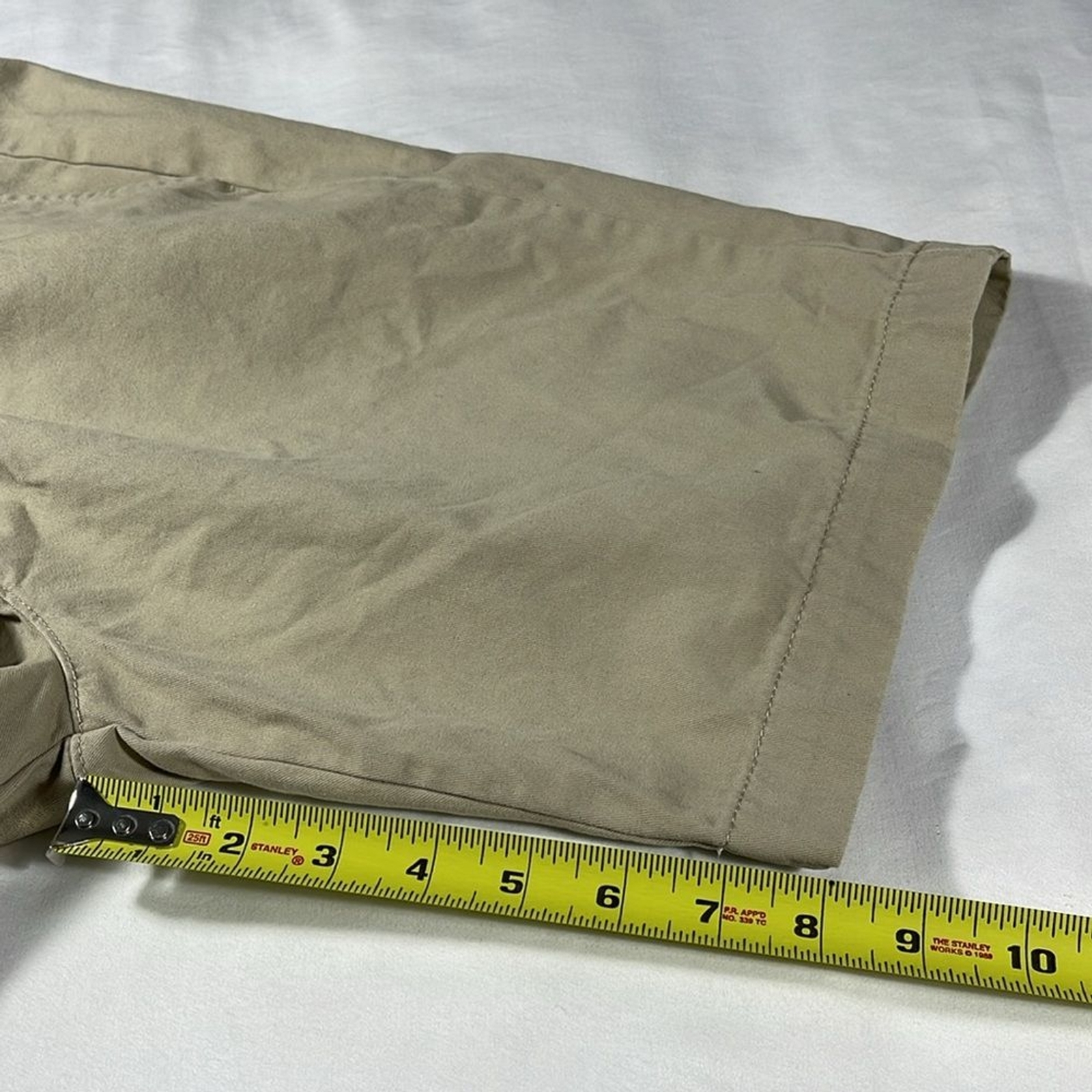 Amazon Essentials mens khaki basic flat front 8" … - image 8