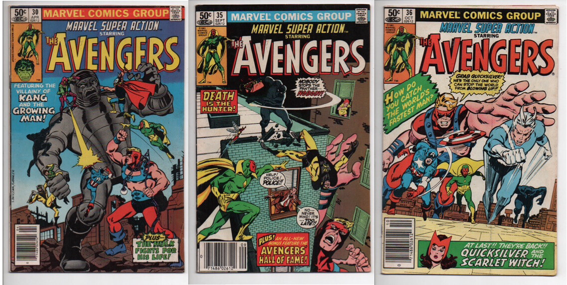 Marvel Super Action Starring The Avengers 30 35 36 Comic