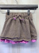Genuine Kids Oshkosh Toddler Girls Sz 2T Brown/Pink Ruffle Layered Skirt-5471