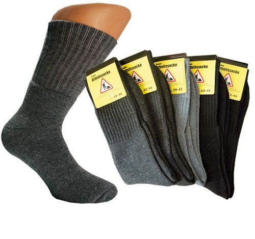 Arbetssocken Socke Schwarz Ohne Gumm 4er Pack