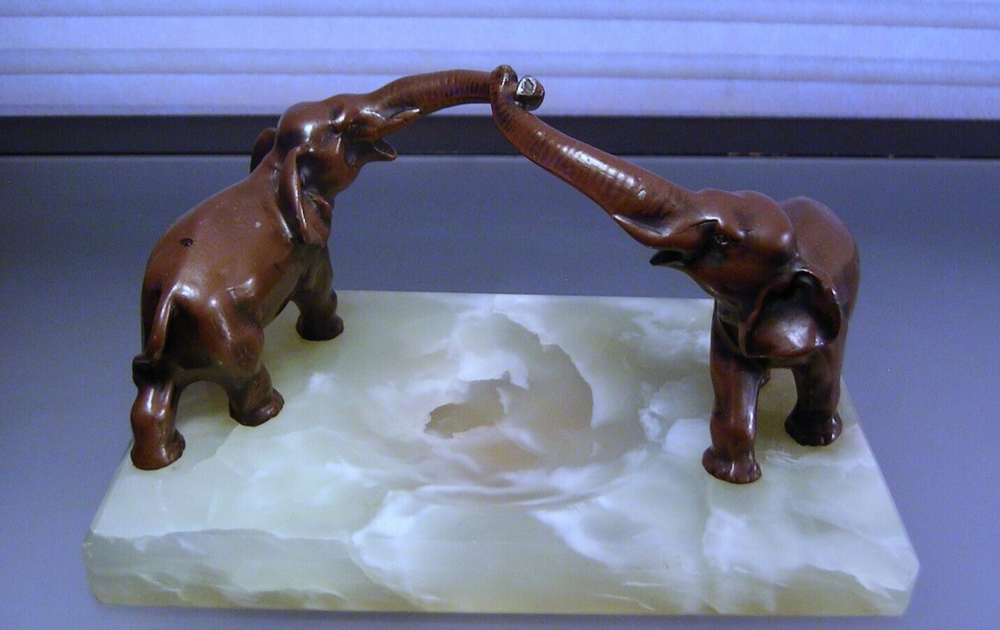 Vintage Art Deco Elephant Figural Pipe Stand Ashtray