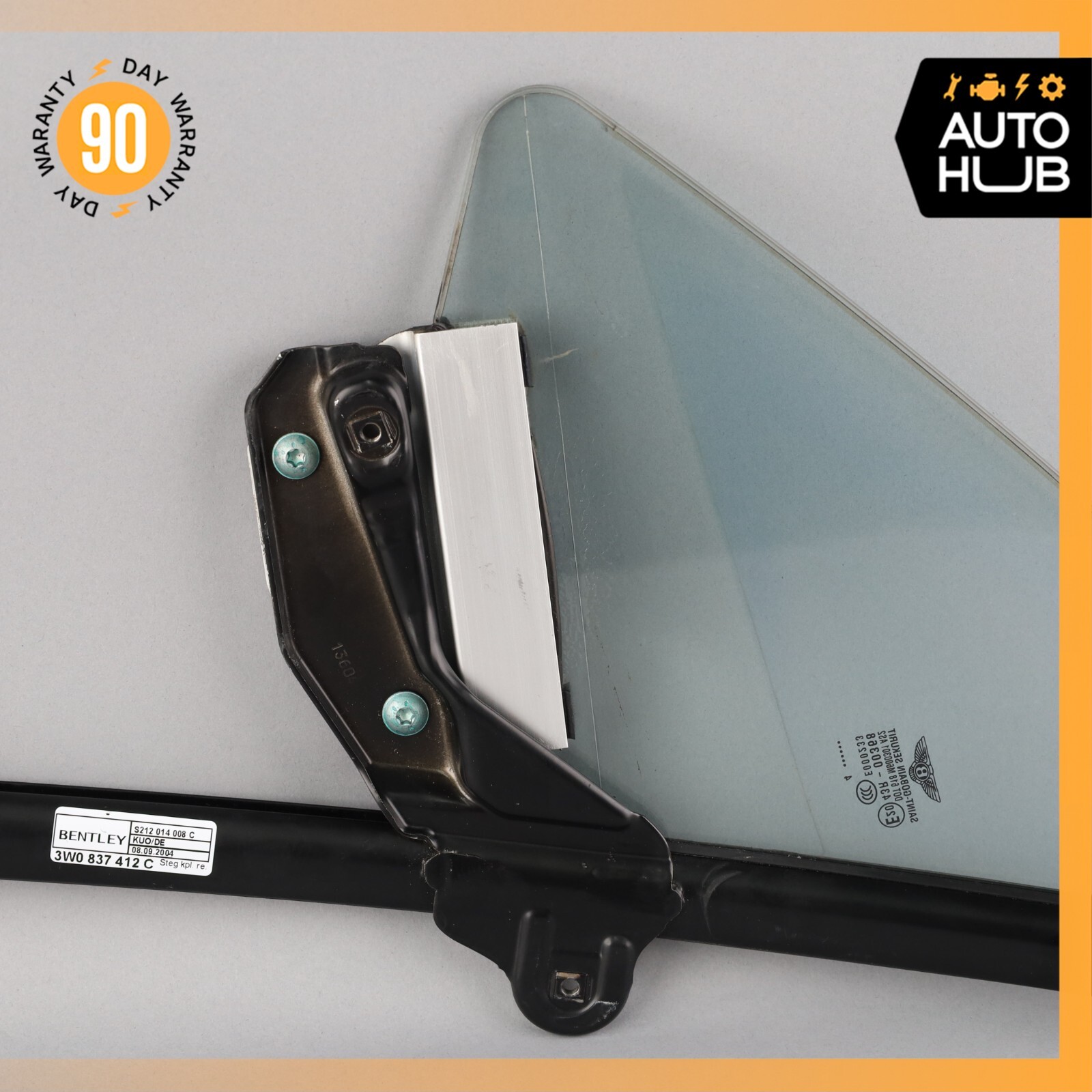 03-10 Bentley Continental GT Front Right Side Door Vent Window Glass OEM 81k