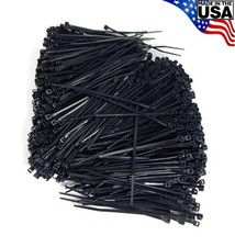 Zip Cable Ties 4" 18lbs 1000pc UV Black Made in USA Nylon Wire Tie Wraps