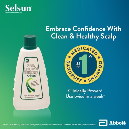 Selsun Abbott Suspension Anti Dandruff Itching Shampoo 120 ml for Men and Women - Picture 4 of 4