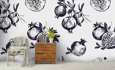3D Pomegranate Pattern Wallpaper Wall Mural Removable Self-adhesive Sticker 1435
