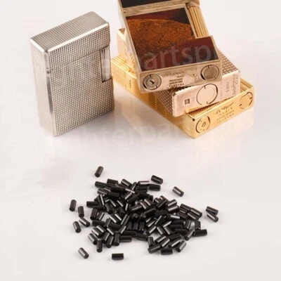 For S.T Dupont lighters, 100pcs soft black flint stones high spark fire ignition