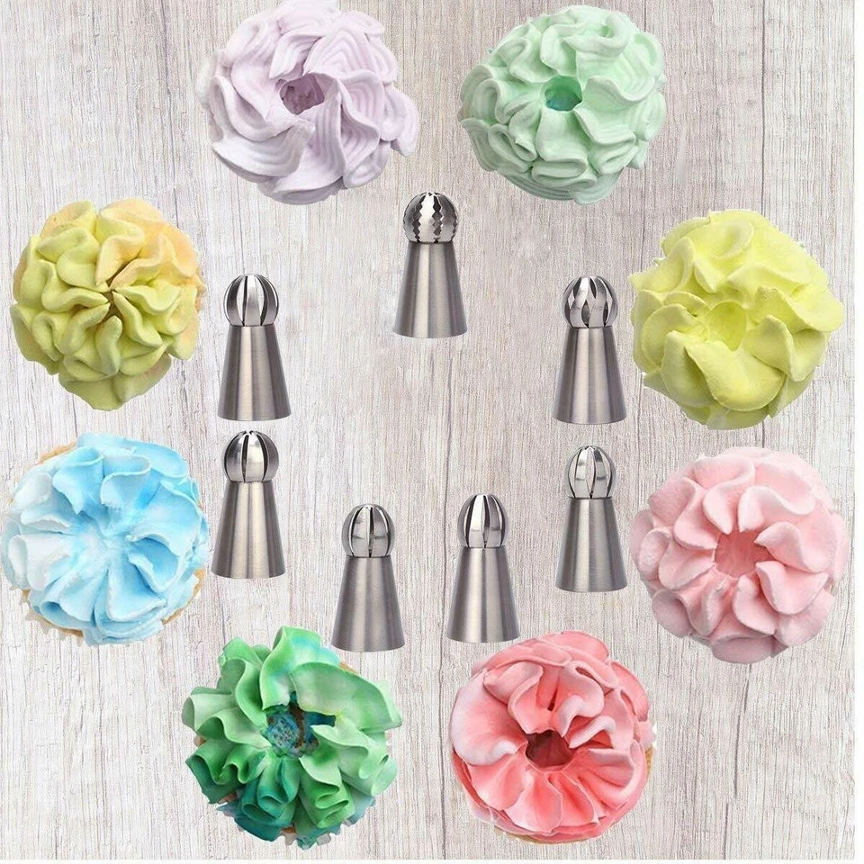 7PCS Russian Ball Piping Nozzle Sphere Icing Tips Cake Pastry Decorating Tools - Image 3 of 4