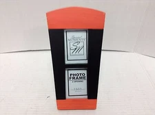 Home Decor Photo Picture Memories Display Wood 2 Opening Frame Black Orange