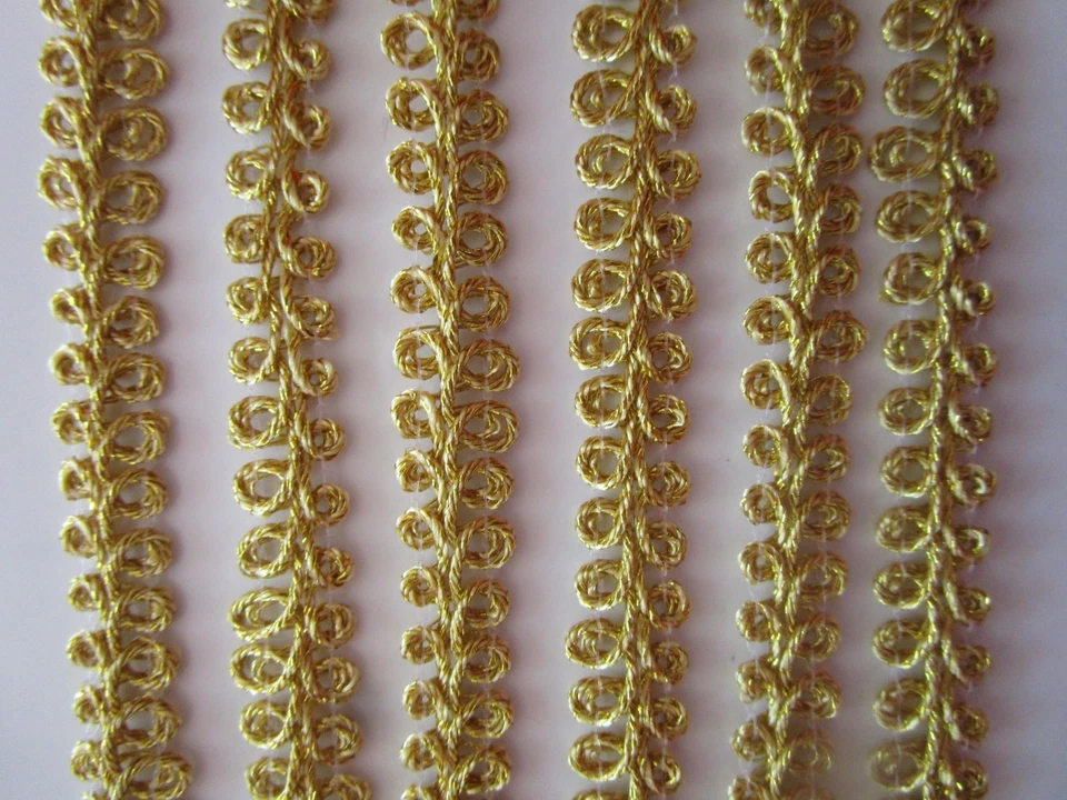 MARKENLOS Gold Borte Spitze Nichtelastisch Gold 1cm elegante top mode BB256 B