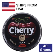 Cherry Blossom Wax Shoe Polish BLACK 40 Gm Protects from Dirt & Dust (US Seller)