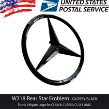 W218 Mercedes GLOSS BLACK Star Emblem Rear Trunk Lid Logo Badge AMG CLS63 CLS550