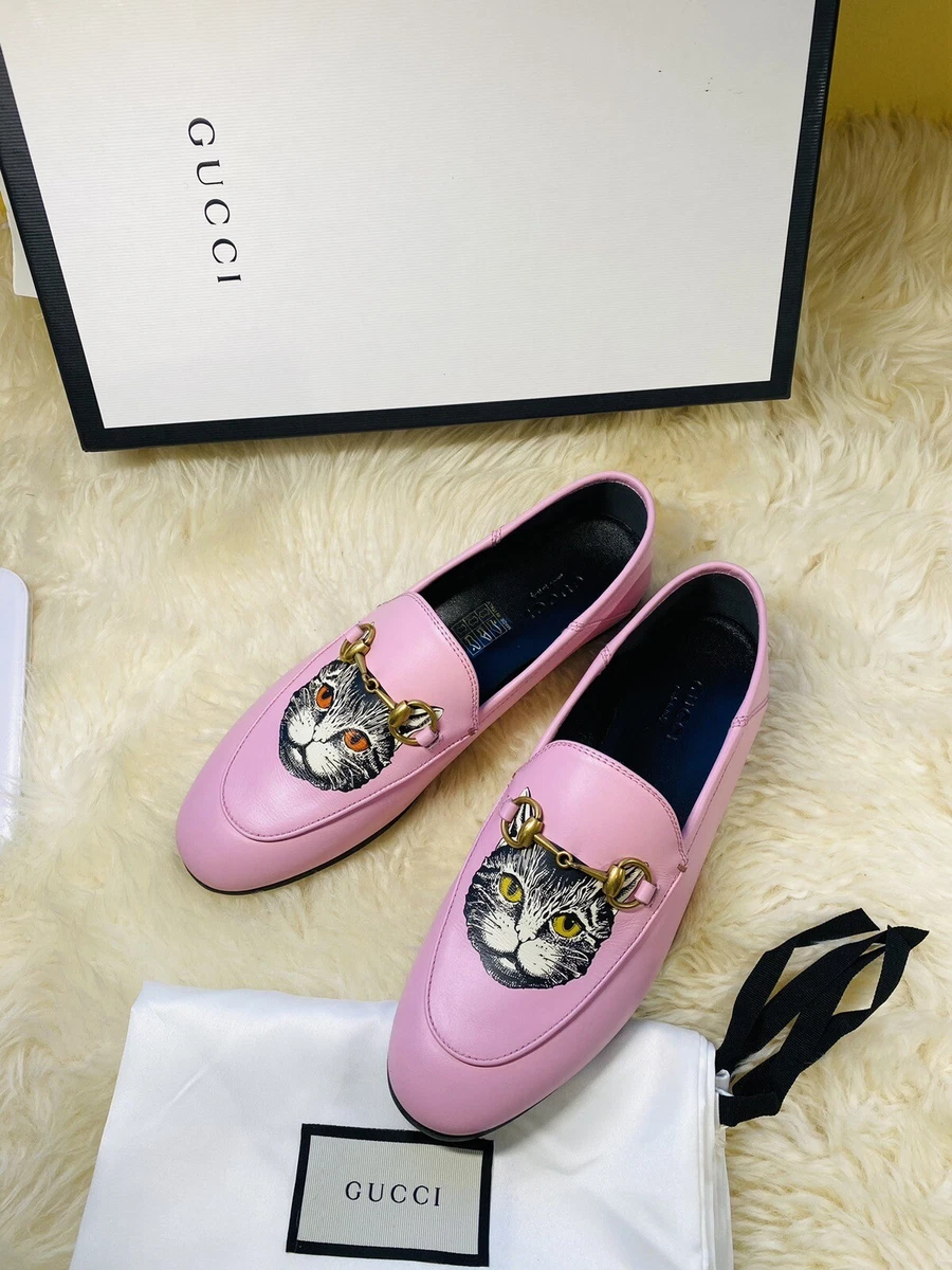 New Authentic Gucci Mystic Cat Brixton Loafer Pink Eur 35.5