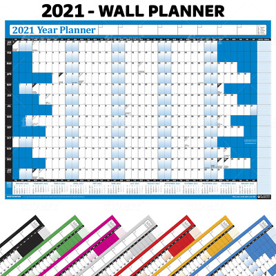 2021 year planner wall chart with 2022 calendar bank holidays home office work ebay