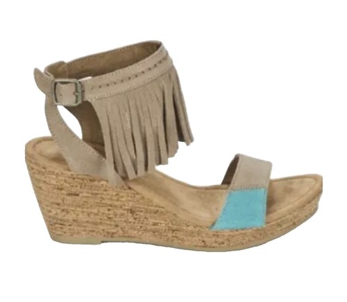 Joie Powder Blue Wedge Suede Leather Genuine Sandals  display picture 1