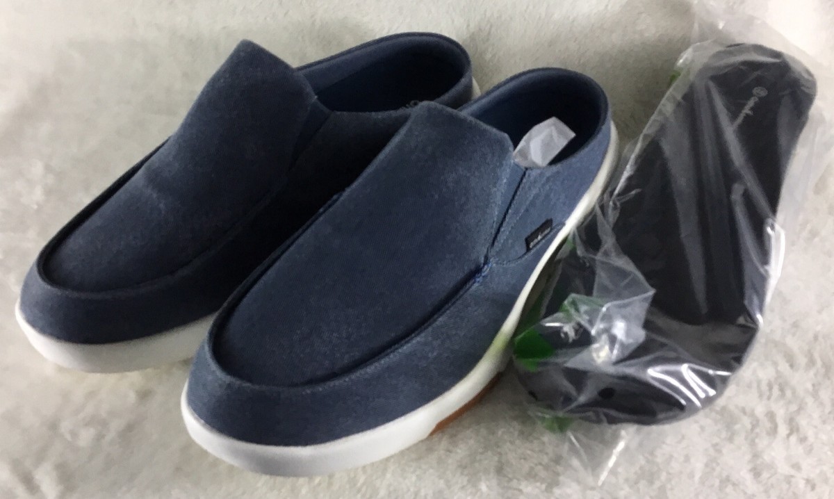 OrthoComfoot Shoes Mens US 12 EUR 46 Blue Canvas Slip On  display picture 2