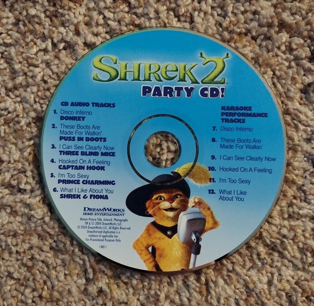 Shrek 2 Party CD Original Soundtrack (CD, 2004, Dreamworks) Used Cd Only No Case