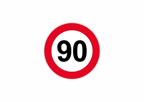Sticker Signalling Plate Door Panel Limiting Speed 90 - 第 1/1 張圖片