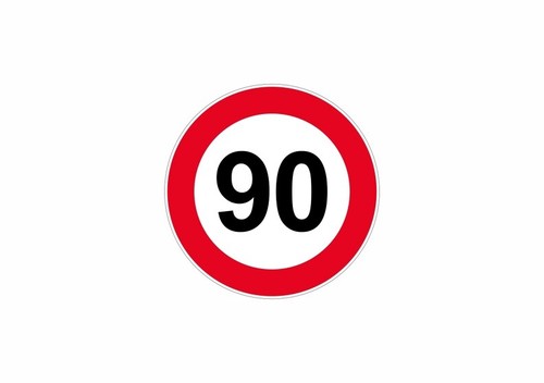 Aufkleber Sticker Signalisierung Platte Tür Schild Beeteinfassung Speed 90 - Bild 1 von 1