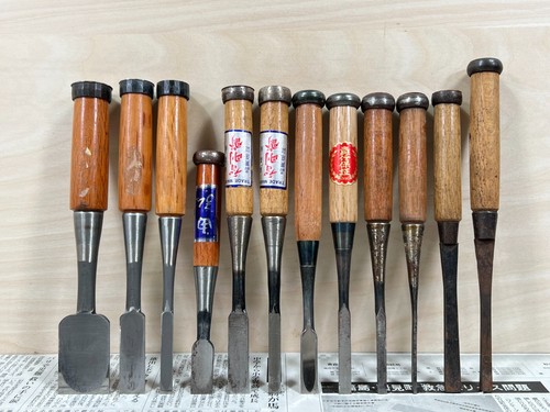 Vintage Japanese Chisel 12set Nomi /Hand Plane Saw Iron Hammer Hand Tool/d66 - Picture 17 of 21