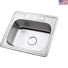 Elegant 25-Inch Self-Rimming Kitchen Sink - 304 Grade Stainless Steel Quality