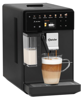 Bartscher Kaffeevollautomat schwarz mit Milchschäumer Kaffeemaschine Cafeautomat
