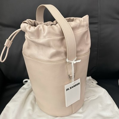 NWT $1690 Jil Sander Lambskin Blush Pink Bucket Bag Medium
