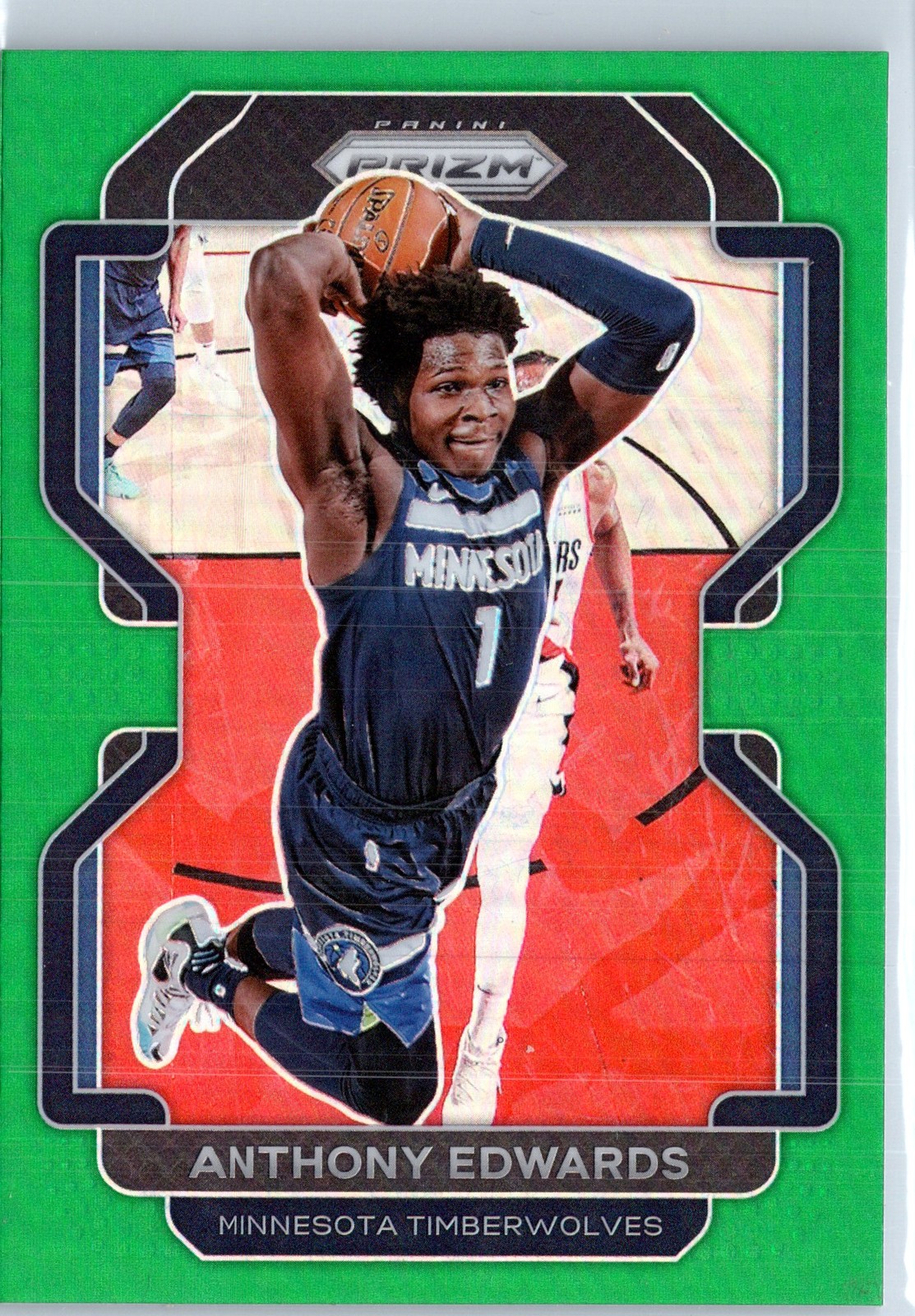 2021-22 Panini Prizm #37 Anthony Edwards Green Prizm