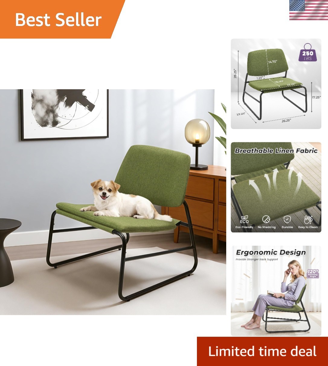 With Metal Frame - Perfect For Living Room & Balcony