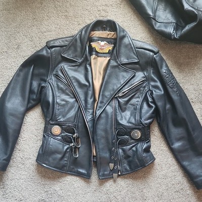Harley-Davidson Women's Leather Riding Jacket Size M & Interstate leather chaps