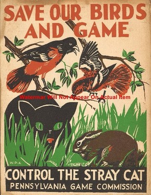 Save our Birds and Game Stray Pa Game Commission Poster Photo Print 8.5x11''
