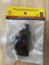 RidePower SAE to USB & USB-C Adapter w/ Voltage Display - Dual Charger 3.1A