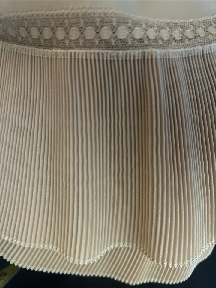 Vestido sin Mangas Vintage BARBIZON Talla S/M Borde de Encaje Bleige Bordado Excelente Foto 3 de 4