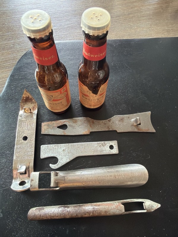 Vintage Budweiser Salt Pepper Shakers & Advertising Bottle Opener Lot