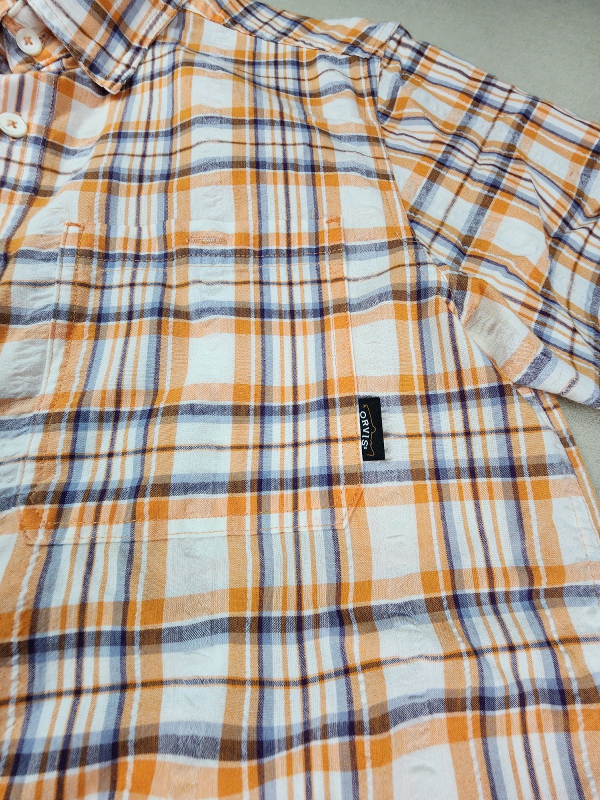 Orvis Mens Button-up Medium Collared Textured Shi… - image 3