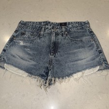 NWT 178 Adriano Goldschmied The Sadie Faded Denim Shorts Size 27