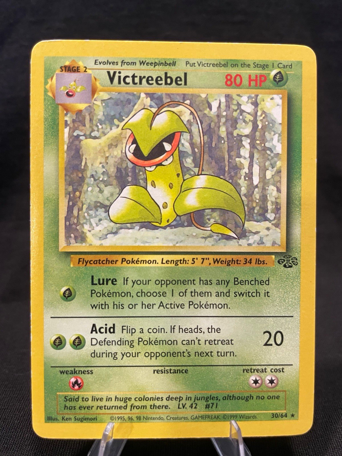 Pokémon TCG Victreebel 30/64 Jungle Unlimited Rare Regular EN 1999 Light Play