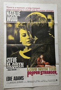 Love with the Proper Stranger 1963 Original 27x41 Movie Poster Steve McQueen