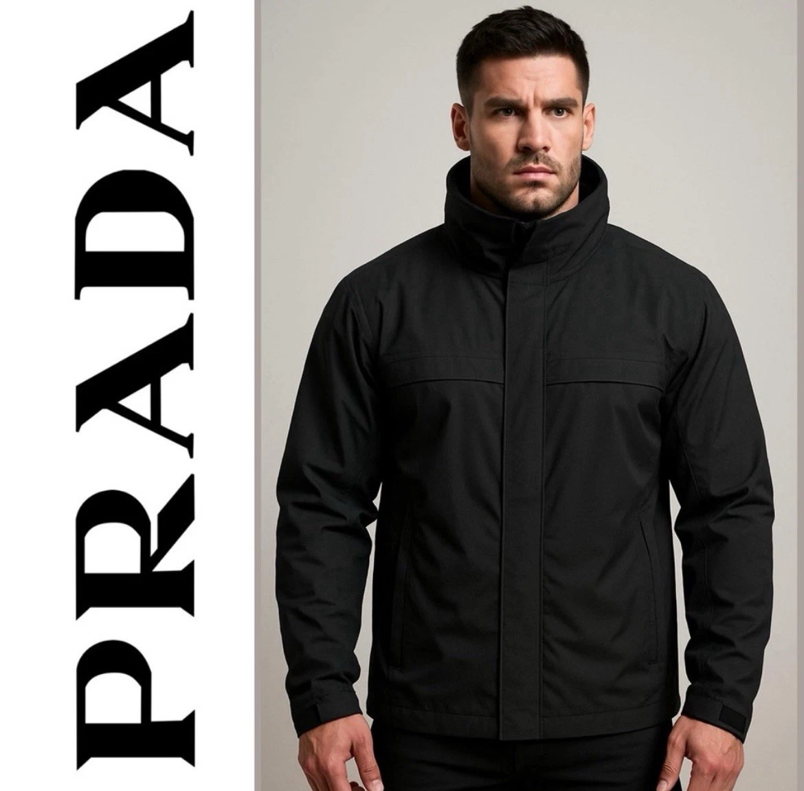 PRADA Coats, Jackets & Vests Black Polyester Outer Shell for Men