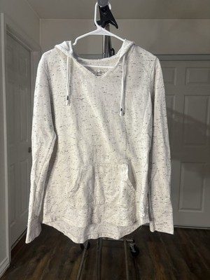 SO Perfect Hoodie Women's Heathered Gray Pullover Hoodie Drawstring Pockets M