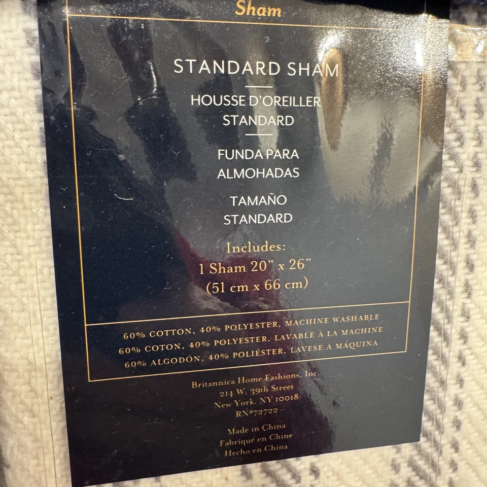 Pendleton Home Collection Juego de 2 fundas estándar rayas grises 20x26 NUEVO Foto 3 de 4