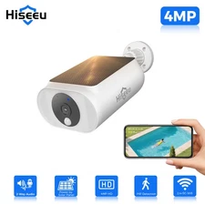 Hiseeu 5G WiFi Wireless Solar Battery Power Security Camera System Outdoor 4MP